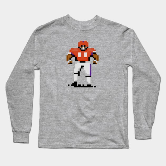 16-Bit Football - Clemson Long Sleeve T-Shirt by The Pixel League